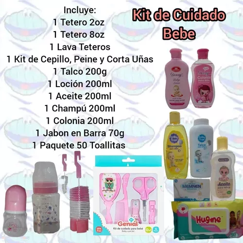 Kit Higiene Para Bebé + Teteros 2oz 8oz + Cepillo Y Peine