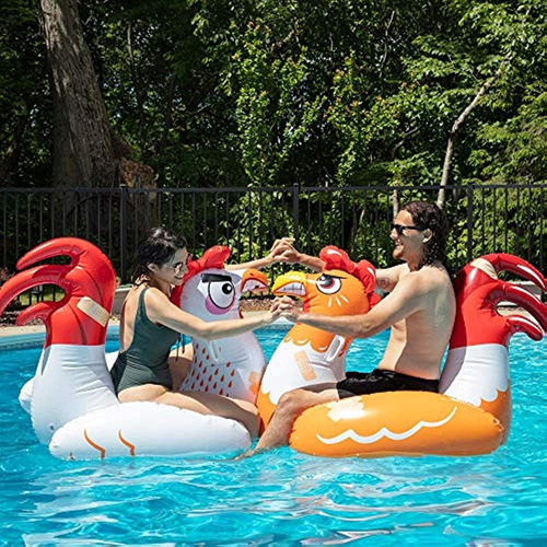 Juego De Flotador De Piscina Inflable Chicken Fight - Incluy