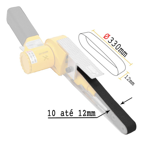 Cinta Lixa 330x12mm Zircônia Lixadeira Pneumatica Kit Com 10