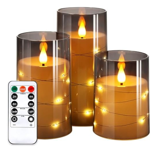 Velas Parpadeantes Sin Llamatira De Luces De Estrella Integr