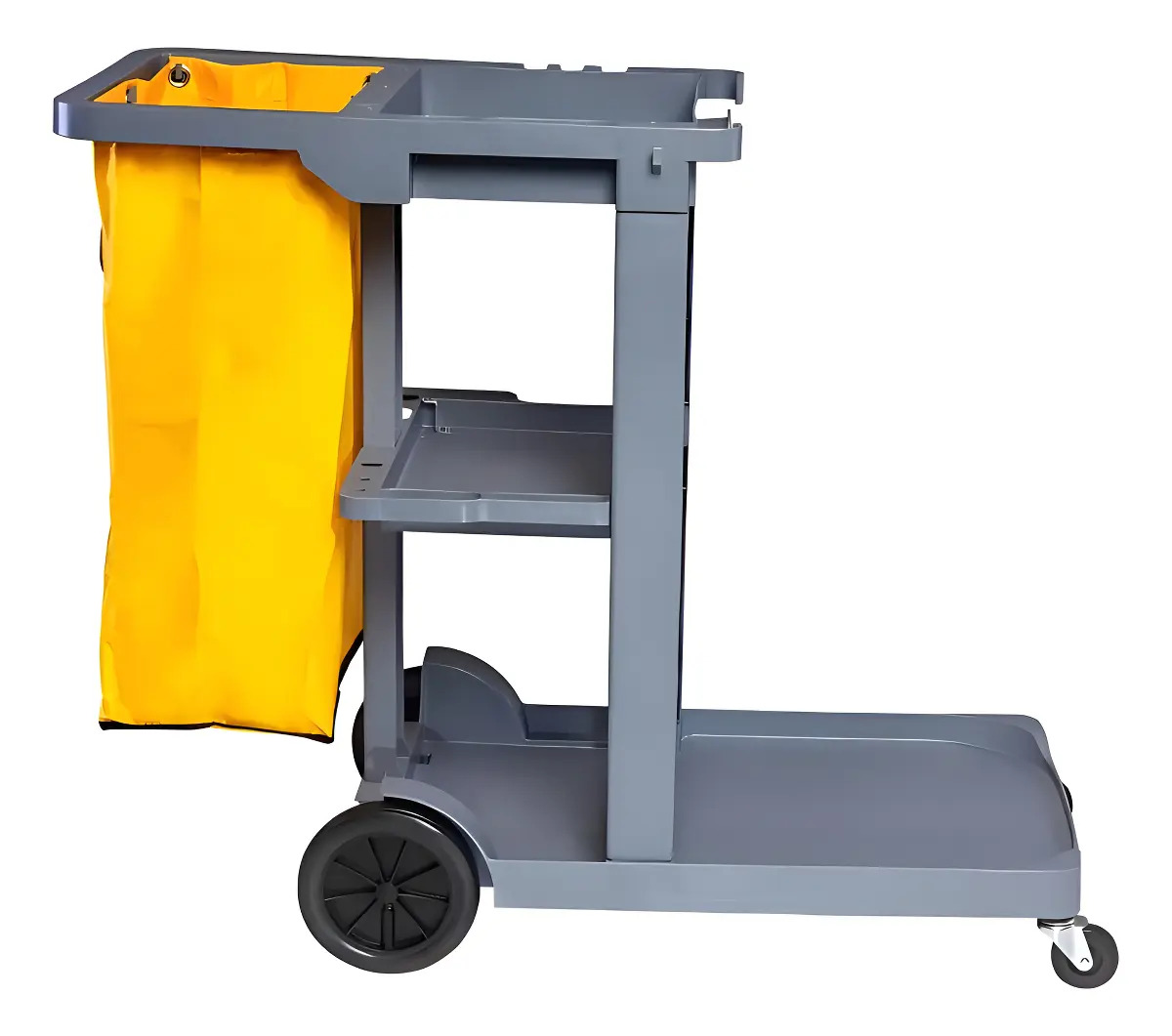Carro de Limpeza Cinza Perfect Pro Condor Rodas Emborrachadas 3 Prateleiras