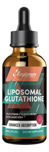 liposomal glutathione - 2 fl oz. 60ml Liquid Drops 2000mg W/ Vitamin C Liposomal Glutathione Supplement - 2000mg