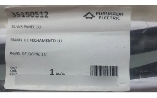 Painel De Fechamento Metálico 1u Furukawa 35150512 19 Rack