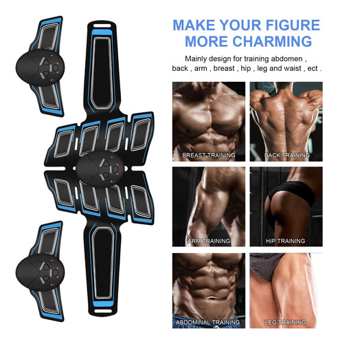 Cinturón Entrenador Abdominal Ab Machine Waist Trainer Model Azul