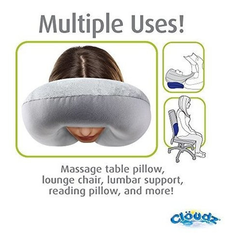 Almohada Cervical Cloudz Microbead Travel, Color Negro