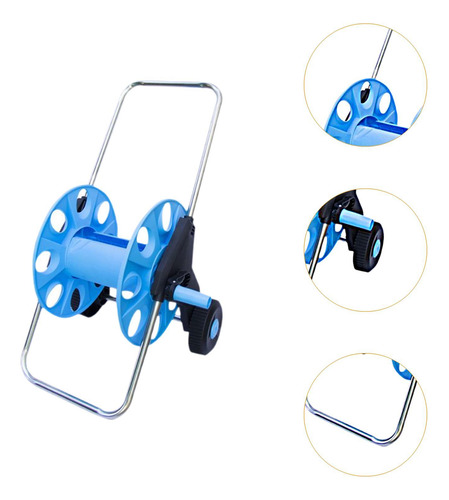 Carrete De Manguera De Agua Industrial, Carrito De Azul