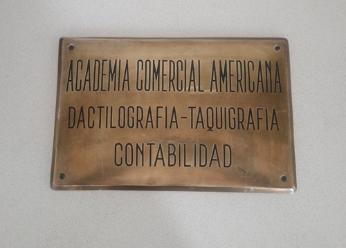 Antiguo Cartel De Bronce Academia Americana 