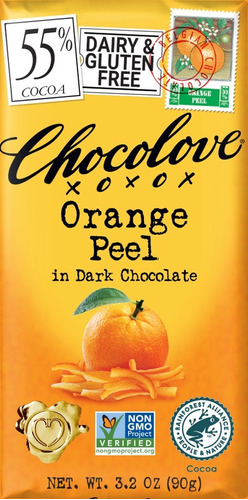 Chocolate Chocolove 55% Cocoa Orange Peel In Dark Choco 90g