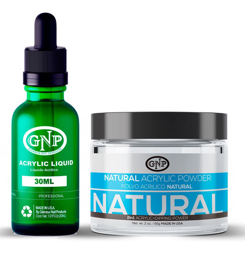 Polvo Acrílico Gnp Natural 60gr. + Líquido Acrílico Gnp 30ml