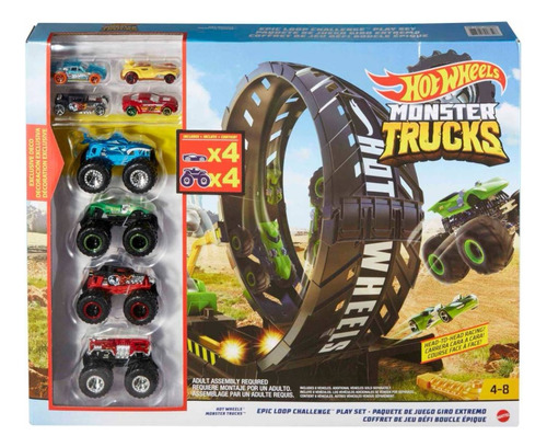 Hot Wheels Monster Trucks Epic Loop Desafío Playset Color Agua