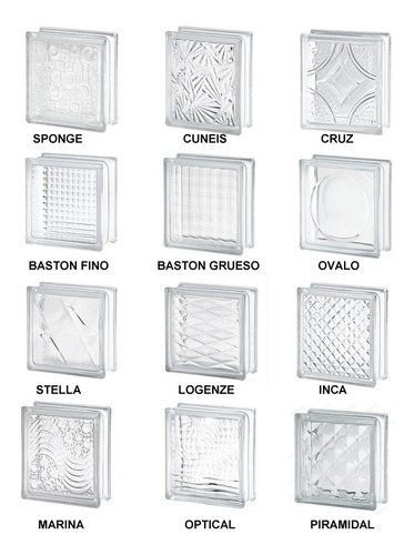 Ladrillos De Vidrio Modelos Fantasia 19x19x8 Importados!!