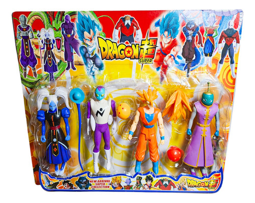 Set 4 Muñecos Dragon Ball Z Super Goku Articulado De Juguete