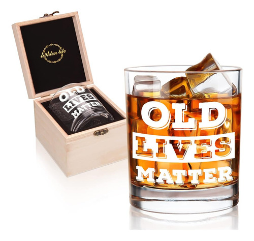 Lighten Life Old Lives Matter Vaso De Whisky De 12 Oz, Vidri