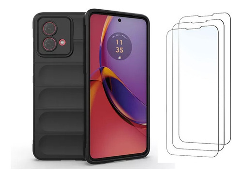 Funda De Silicona Anticaída Para Motorola Moto G84+3film-d