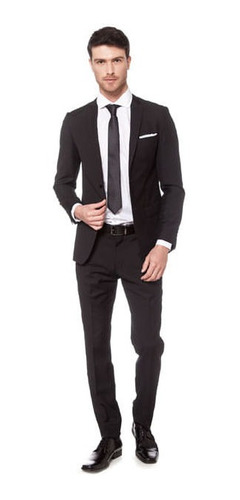 Traje Arthur, De Hombre, Liso, Calce Regular, Negro, Equus