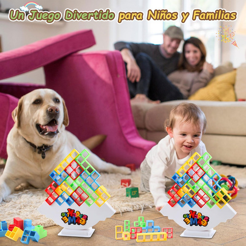 P Juego Equilibrio Torre Tetra, 64pcs Juguetes De