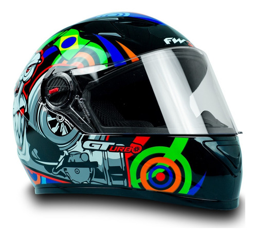 Imagem 5 de 6 de Capacete Para Moto Integral Fw3 Gt Turbo Caracol Preto