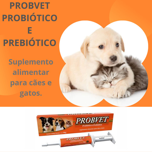 Probvet Probiótico E Prebiótico Cães E Gatos 14g - Kit Com 2