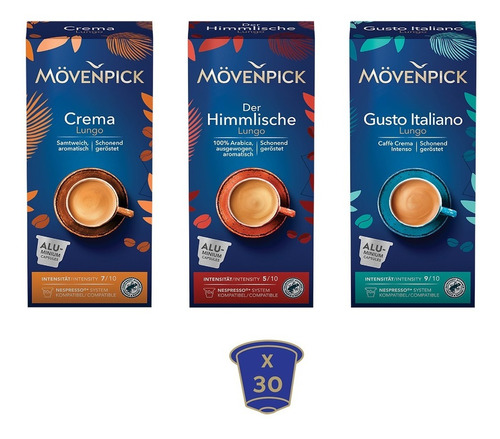 Pack 30 Cápsulas Lungo  Premium Mövenpick Para Nespresso®