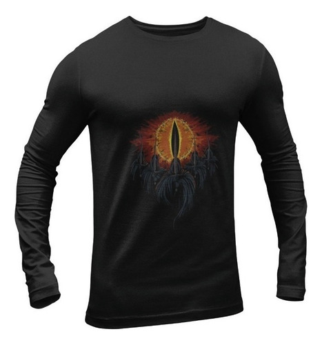 Polera Manga Larga Anillos De Poder Lord Rings Ojo Sauron