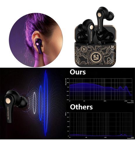 2 Auriculares Inalámbricos Auténticos, Auriculares Negro