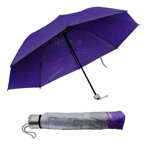 Sombrinha De Bolsa Grande Varetas Guarda Chuva Reforçado Cor Violeta-escuro