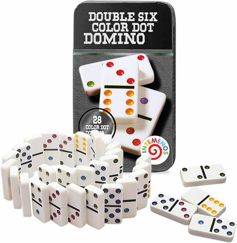 Domino Doble 6 - Set De 28 Piezas Caja Metalica