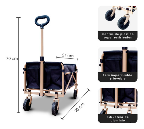 Carrito Plegable Con Ruedas De Compras Multiusos 2 Piezas