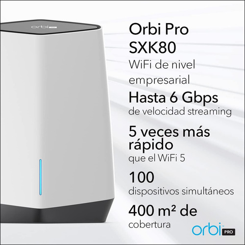 Netgear Orbi Pro Mesh Wifi 6 Sxk80, Router + Satélite,