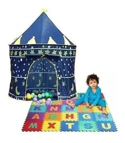 Combo Carpa Castillo Jardin Niños +20pelotas +20fichas Foamy