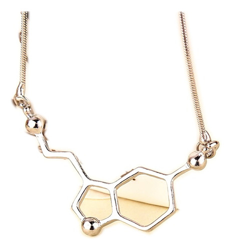 Dije Molecula Serotonina Felicidad Oro 18k Amuleto Suerte