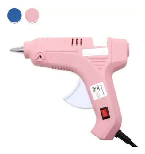 Pistola De Cola Quente Bivolt Profissional 40w Com Botão Liga Desliga Cor Rosa Voltagem 40w