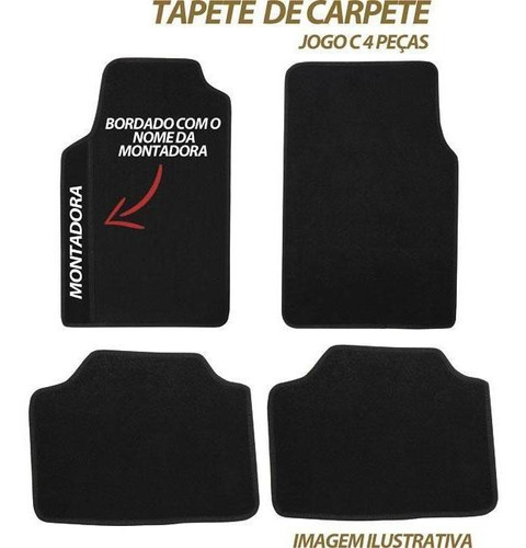 Tapete Carpete Renault Bordado Pr (4 Pcs)