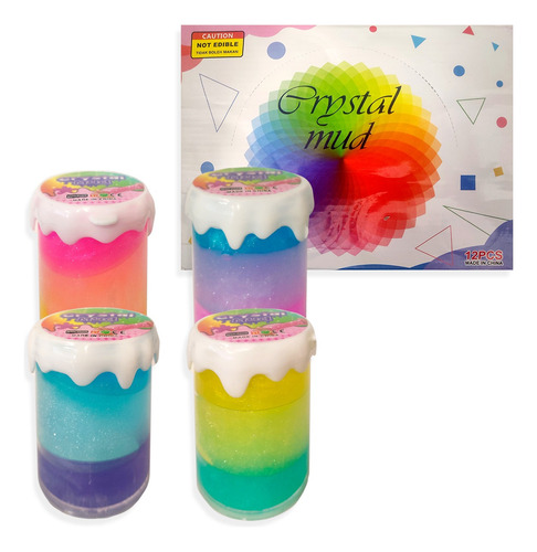 Slime Squishy Color Arcoiris Brillo Glitter Sorpresa