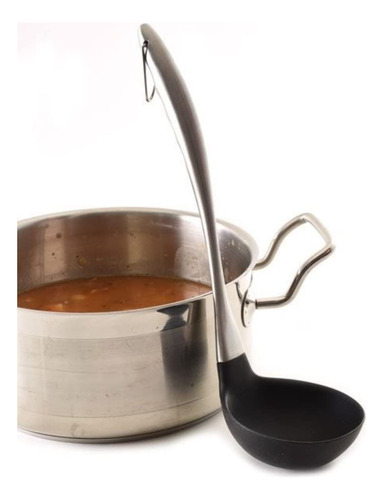 Cucharón De Sopa Acero Inoxidable Y Silicona 30 Cm