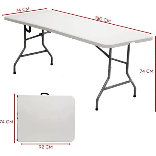 Mesa dobrável Mirsion, mesa dobrável de plástico de 6 pés