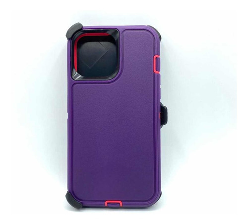 Forro Para iPhone 13 Pro Max Tipo Otterbox Con Clip D Guinda