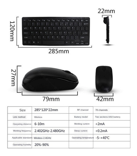 Kit Mouse Teclado Inalámbrico 2.4g Mini Slim! K03 Ñ