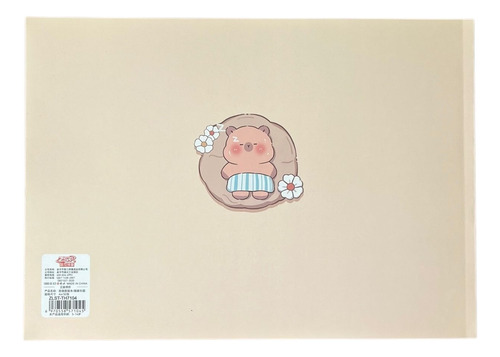 Block De Dibujo Diseño Capibara Con Stickers 20.5x28.5cms.