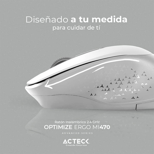 Mouse Acteck Mi470 1600dpi 2 Botones Inalambrico Usb Blanco