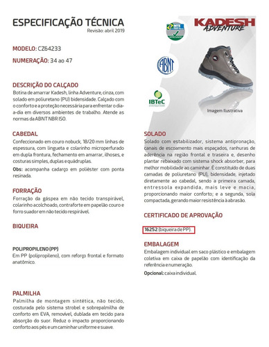 Imagen 5 de 8 de Botin Adventure Nobuck Puntera Pvc C/caja