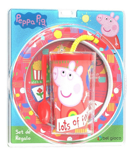 Set Regalo Peppa Pig Plato Playo Vaso Sorbete Sharif Express