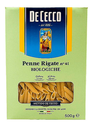 De Cecco, Pasta Penne Rigate Bio De Sémola, 500 Gramos