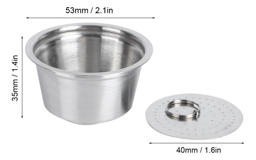 Taza Cápsula De Café Recargable Reutilizable De Acero