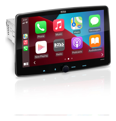 Boss Audio Systems Bcpa9 - Chasis De Din Único Con Visualización Táctil Capacitiva Desmontable De 9 Pulgadas, Apple Carplay, Android Auto, Bluetooth, Sin Dvd, Iluminación Rgb, Audio Flac De Alta