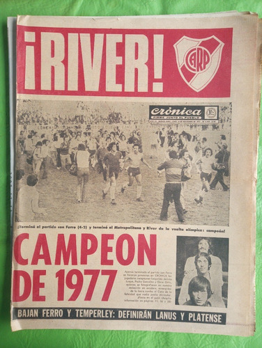 Diario Cronica Incompleto River Campeon 1977 