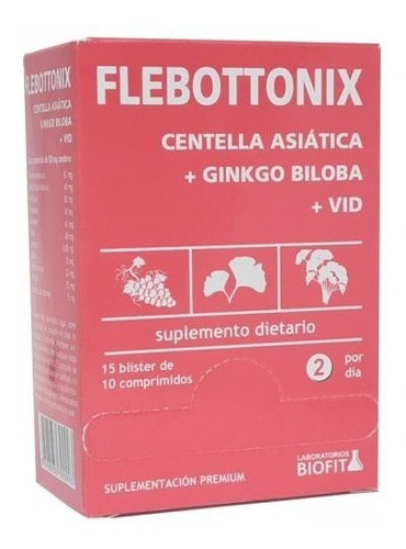 Imagen 1 de 1 de Flebottonix Centella Asiática +ginkgo Biloba 150comp Biofit