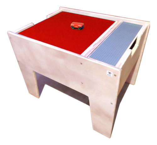 Mesa Juego Lego Infantil Rectangular Doble Tapa Madera