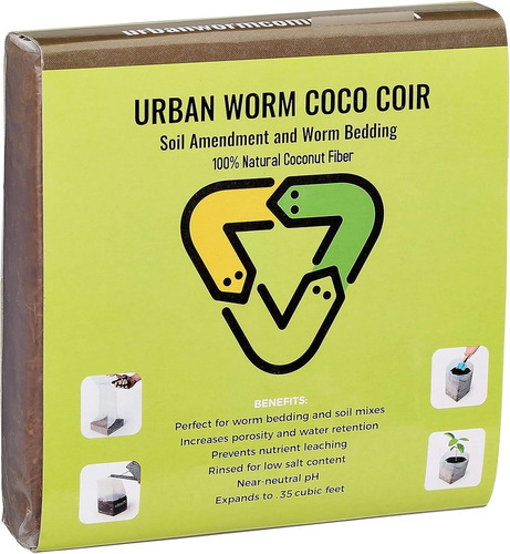 Coco Coir - Acondicionador De Tierra Y Lecho Para Lombrices,