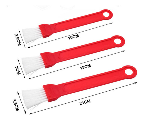 Set 3 Brochas De Cocina Y Reposteria Rojo